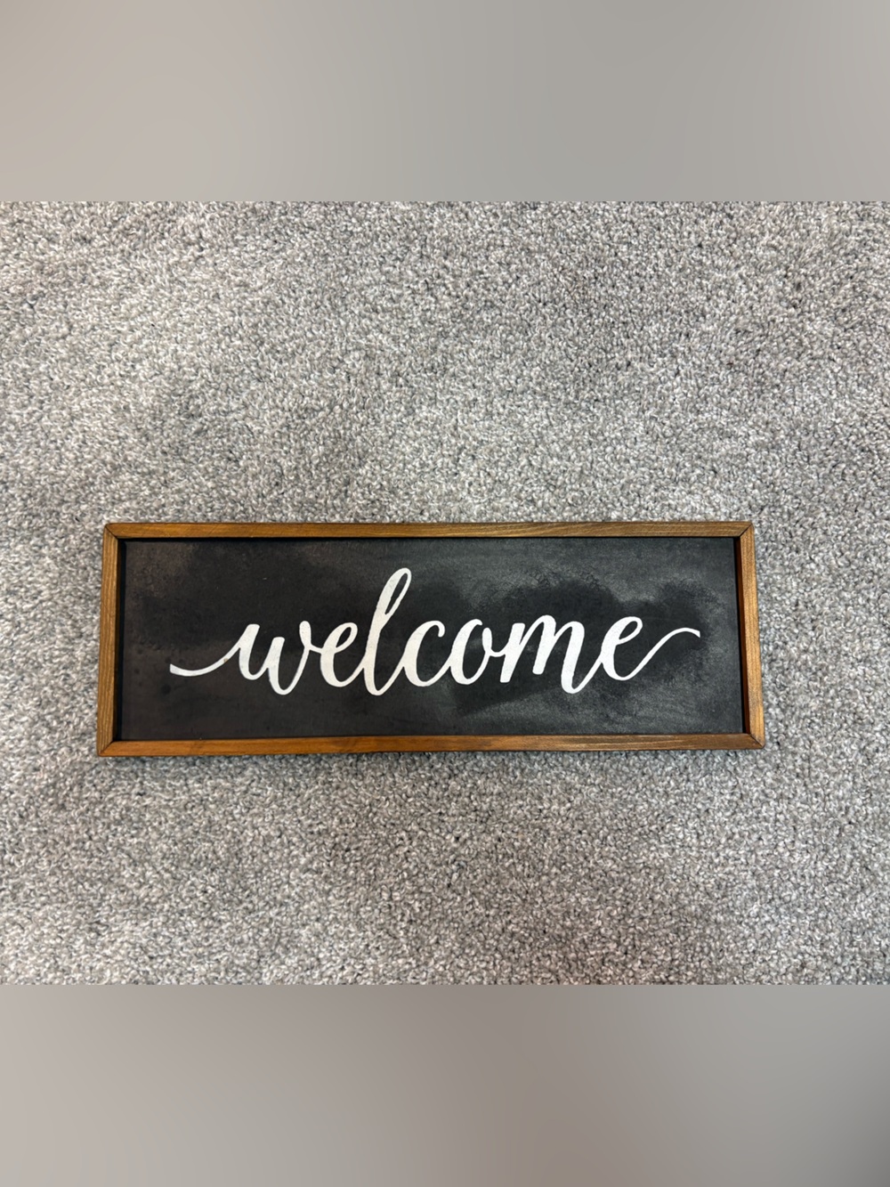 Welcome Framed Wall Sign in Black and Brown